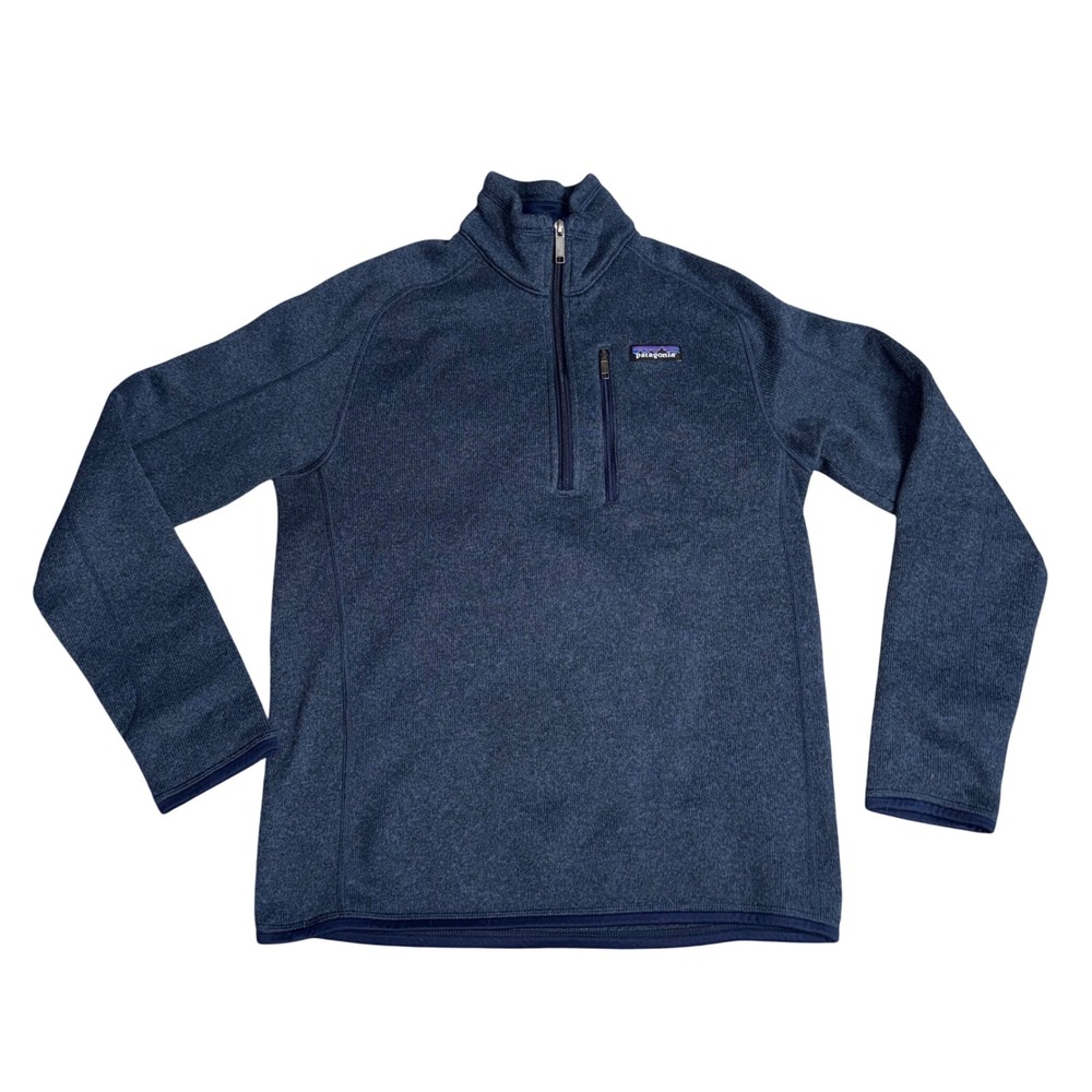 Patagonia Better Sweater 1/4 Zip Pullover Mens Small Blue Excellent Fleece